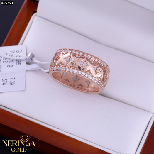 Rose gold women's ring #65750