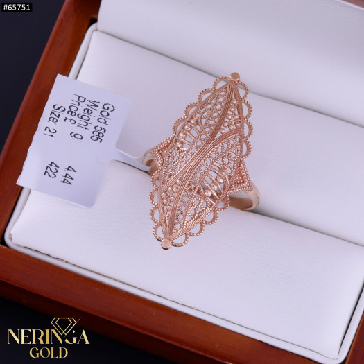 Rose gold women's ring #65751