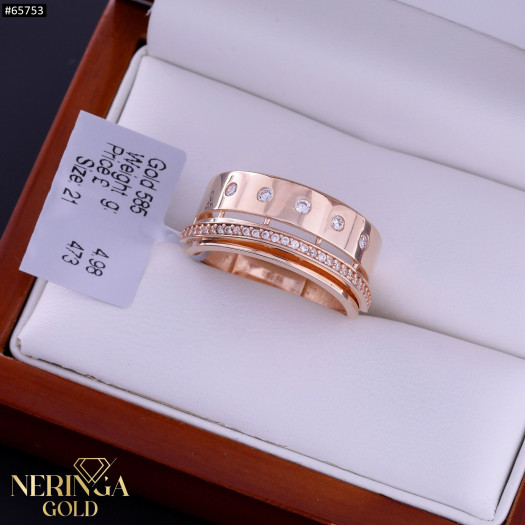 Rose gold women's ring #65753