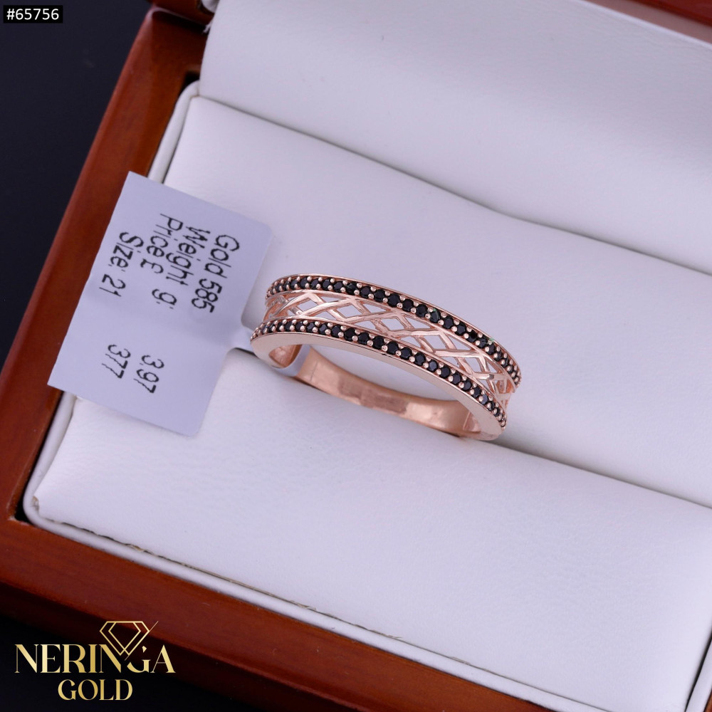 Rose gold women's ring #65756