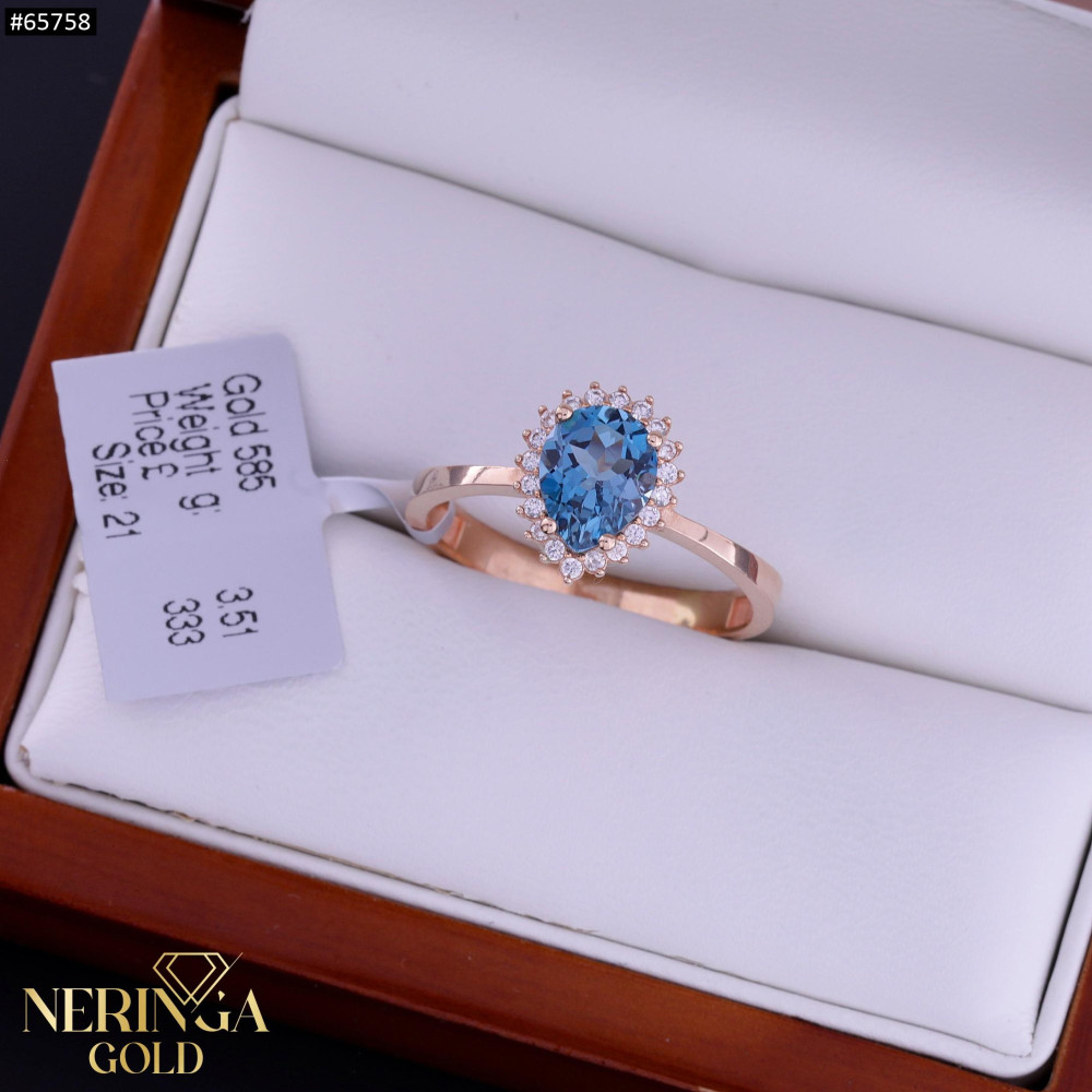 Rose gold women's ring #65758