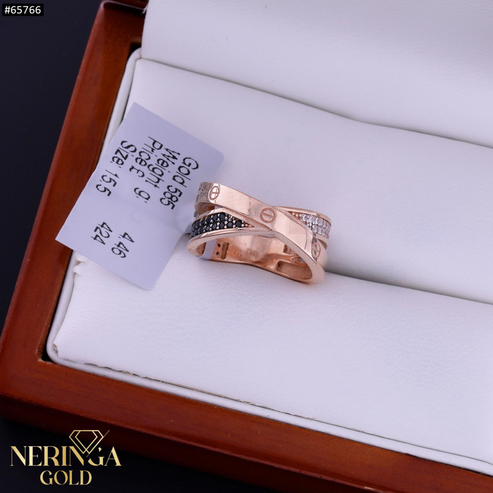 Rose gold women's ring #65766