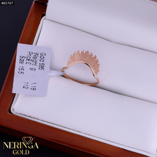 Rose gold women's ring #65767
