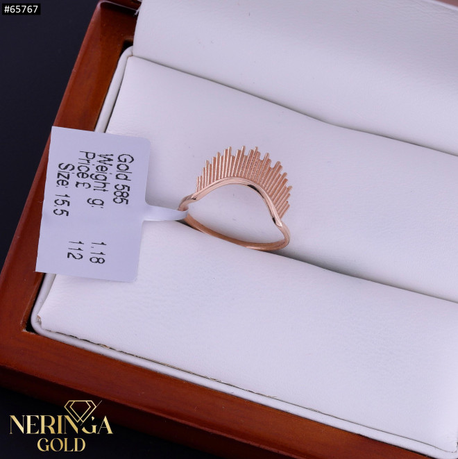 Rose gold women's ring #65767