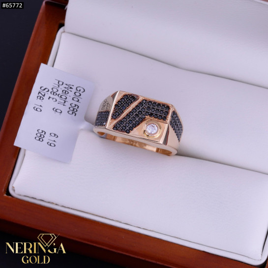Rose gold men ring #65772