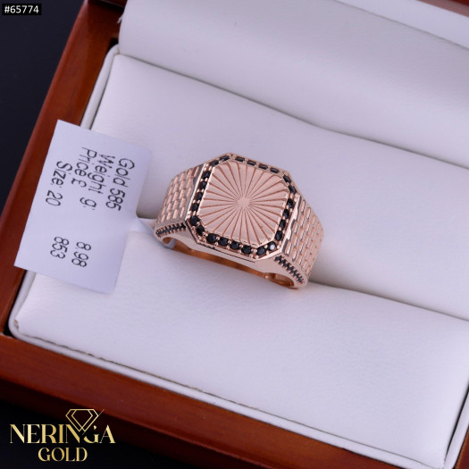 Rose gold men ring #65774