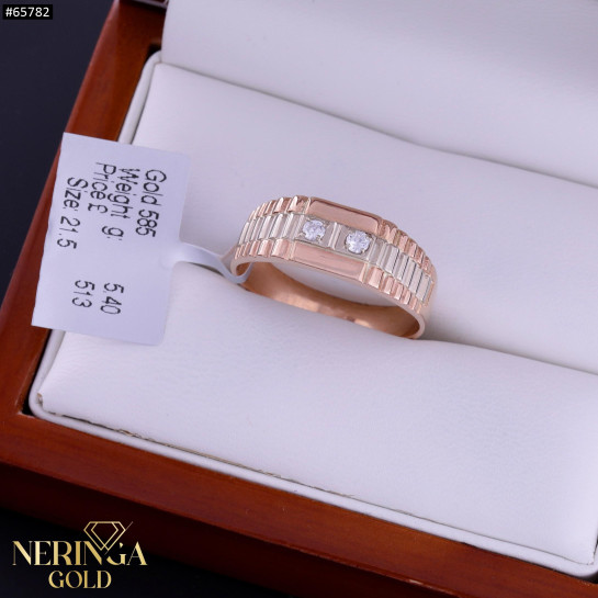 White rose gold men ring #65782