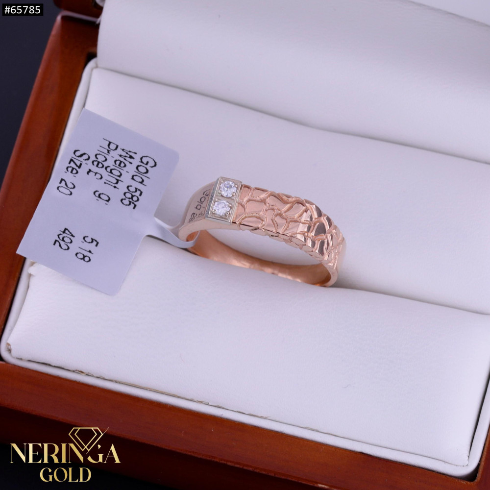 White rose gold men ring #65785