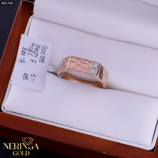 White rose gold men ring #65786