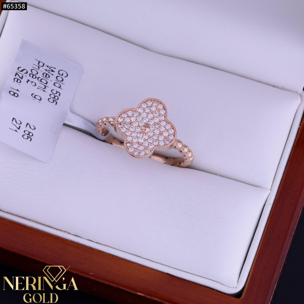 Rose gold women's ring #65358