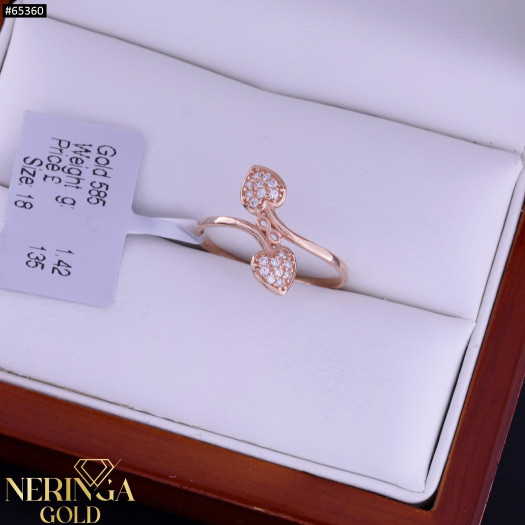 Rose gold women's ring #65360