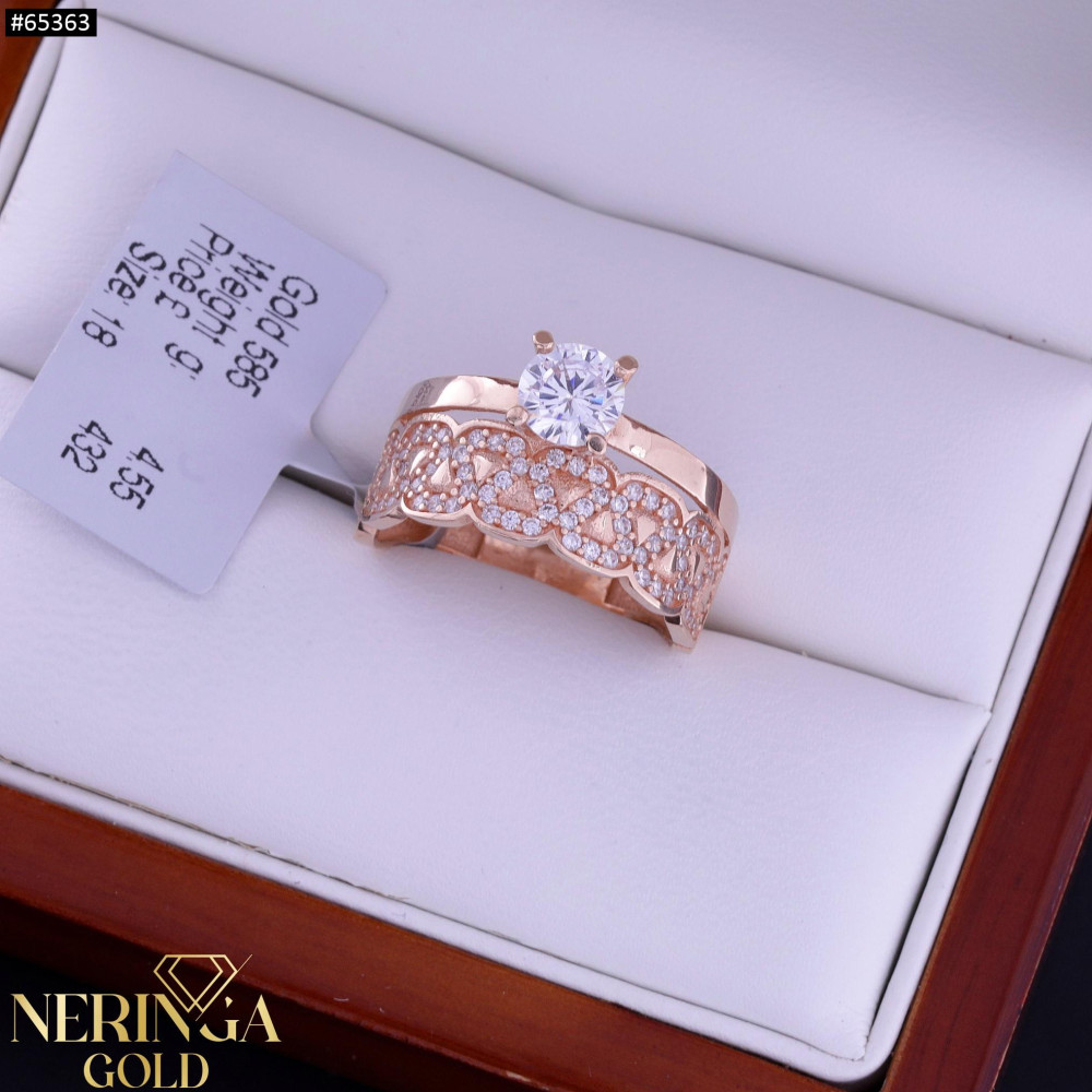 Rose gold women's ring #65363