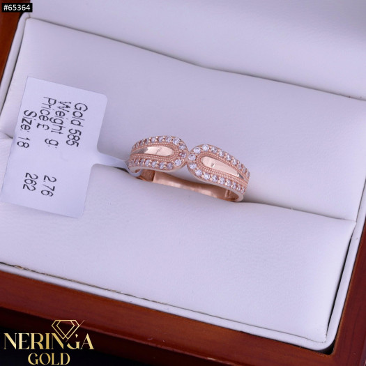 Rose gold women's ring #65364