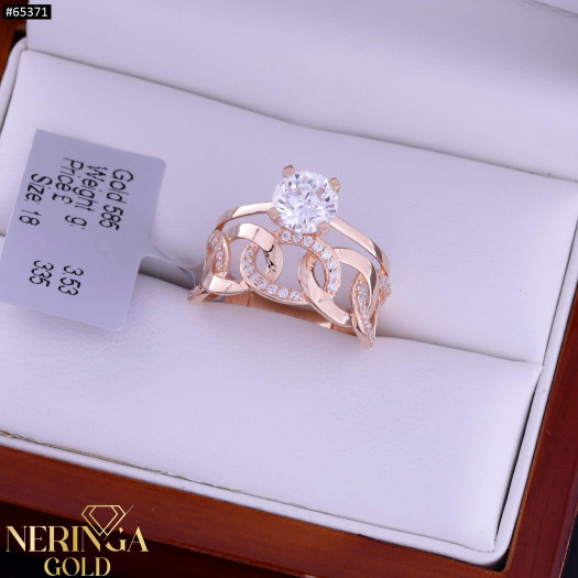 Rose gold women's ring #65371