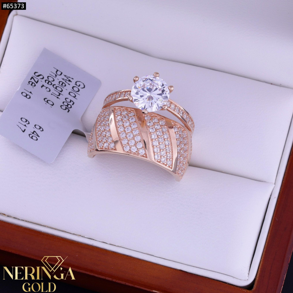 Rose gold women's ring #65373