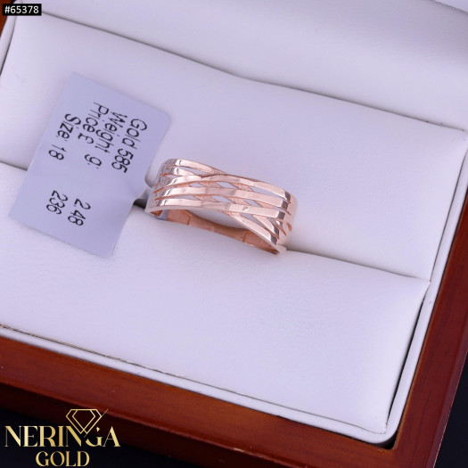 Rose gold women's ring #65378