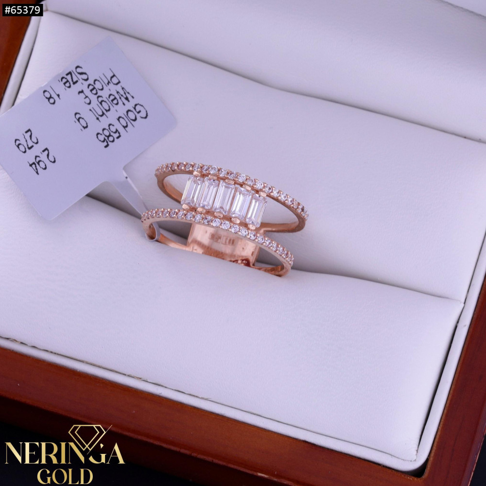 Rose gold women's ring #65379