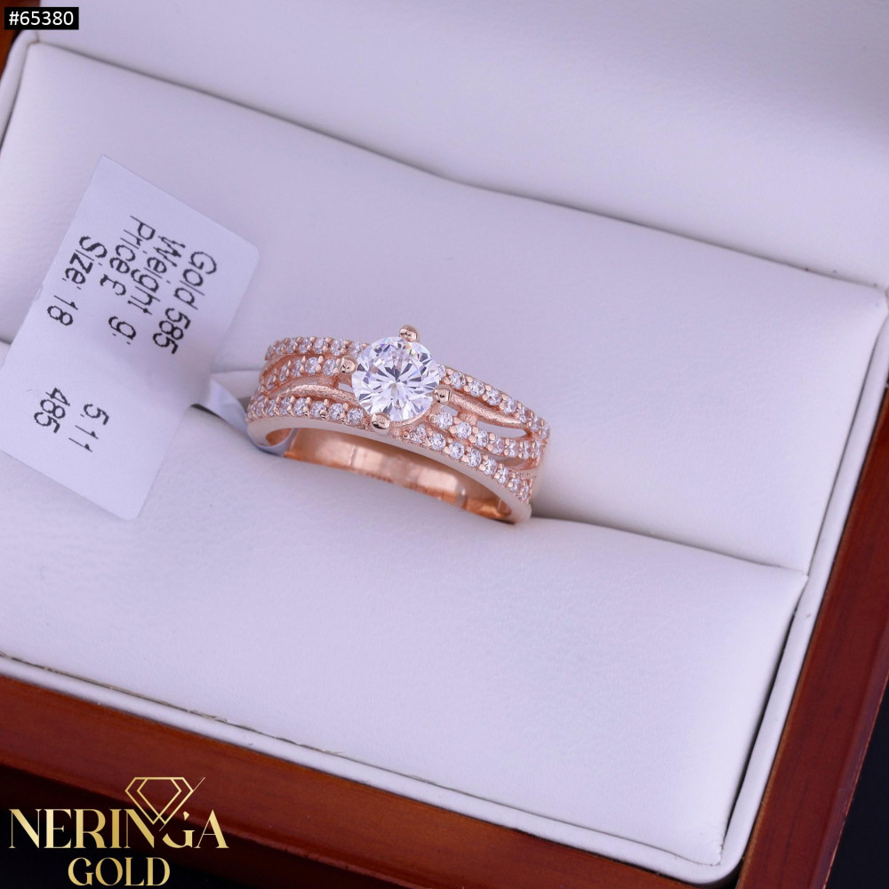 Rose gold women's ring #65380