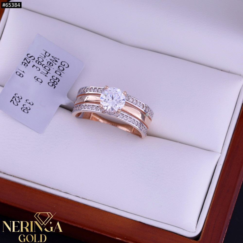 Rose gold women's ring #65384