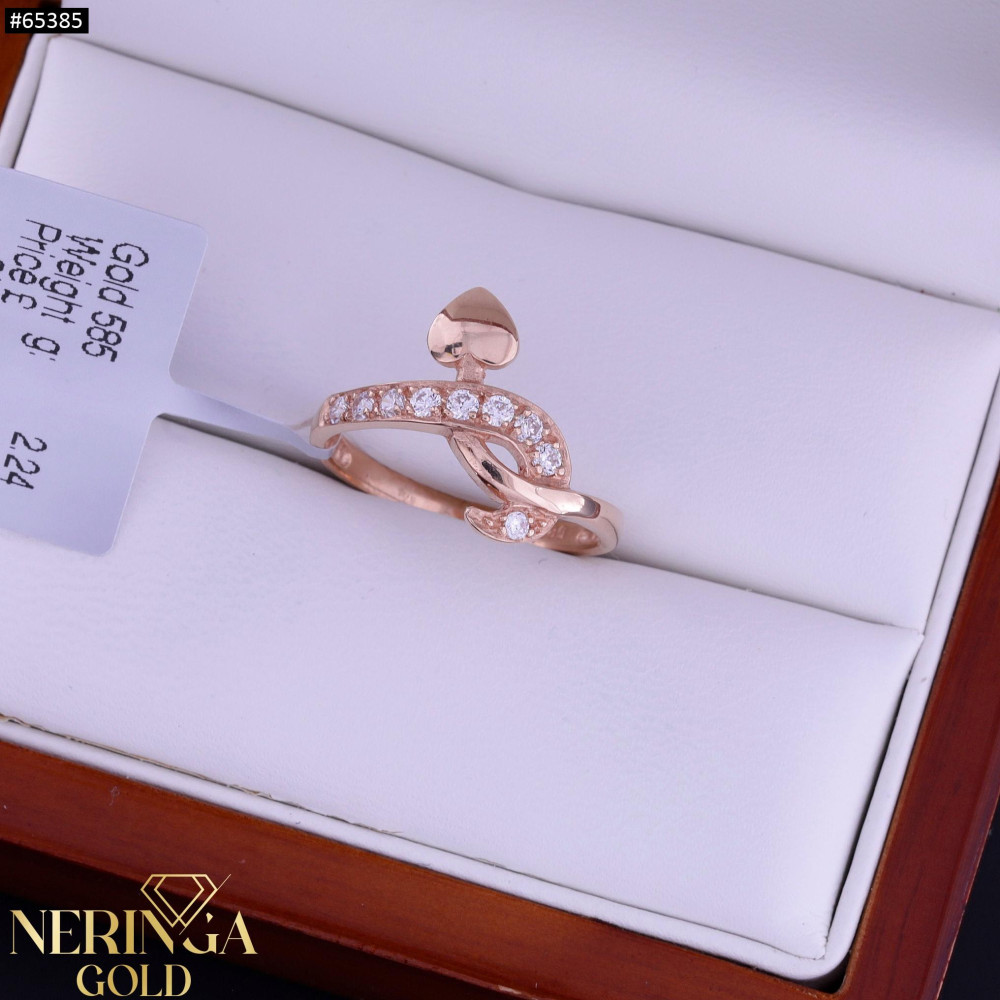 Rose gold women's ring #65385