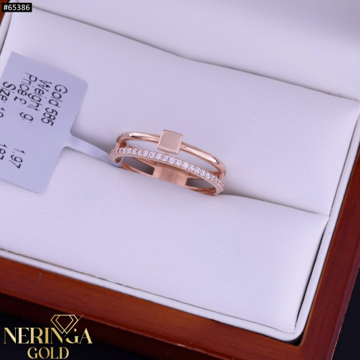 Rose gold women's ring #65386