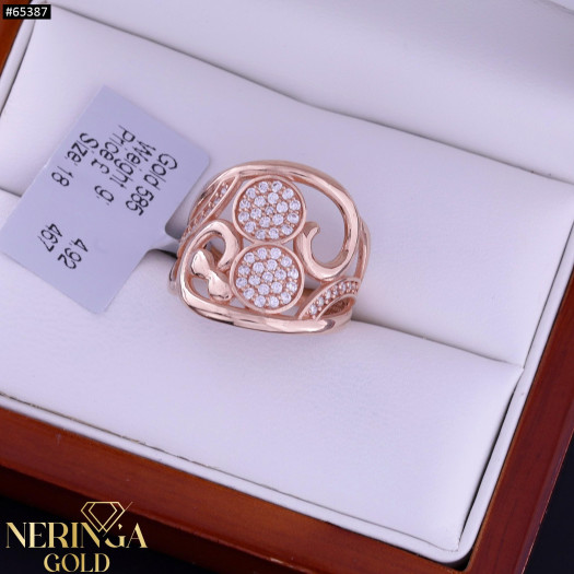 Rose gold women's ring #65387
