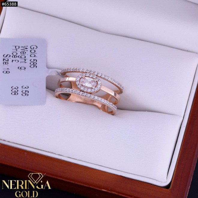 Rose gold women's ring #65388