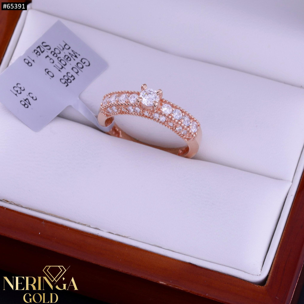 Rose gold women's ring #65391