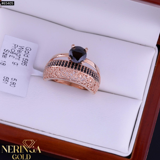 Rose gold women's ring #65405