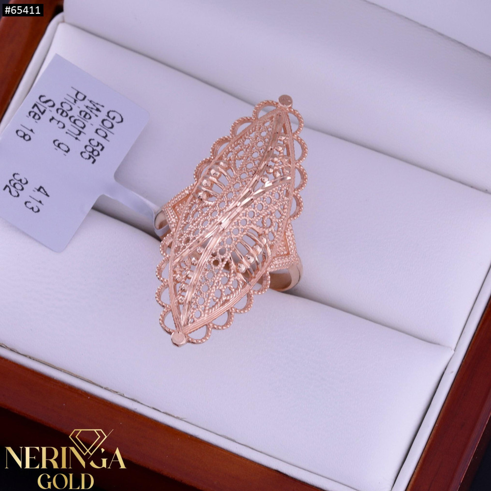 Rose gold women's ring #65411
