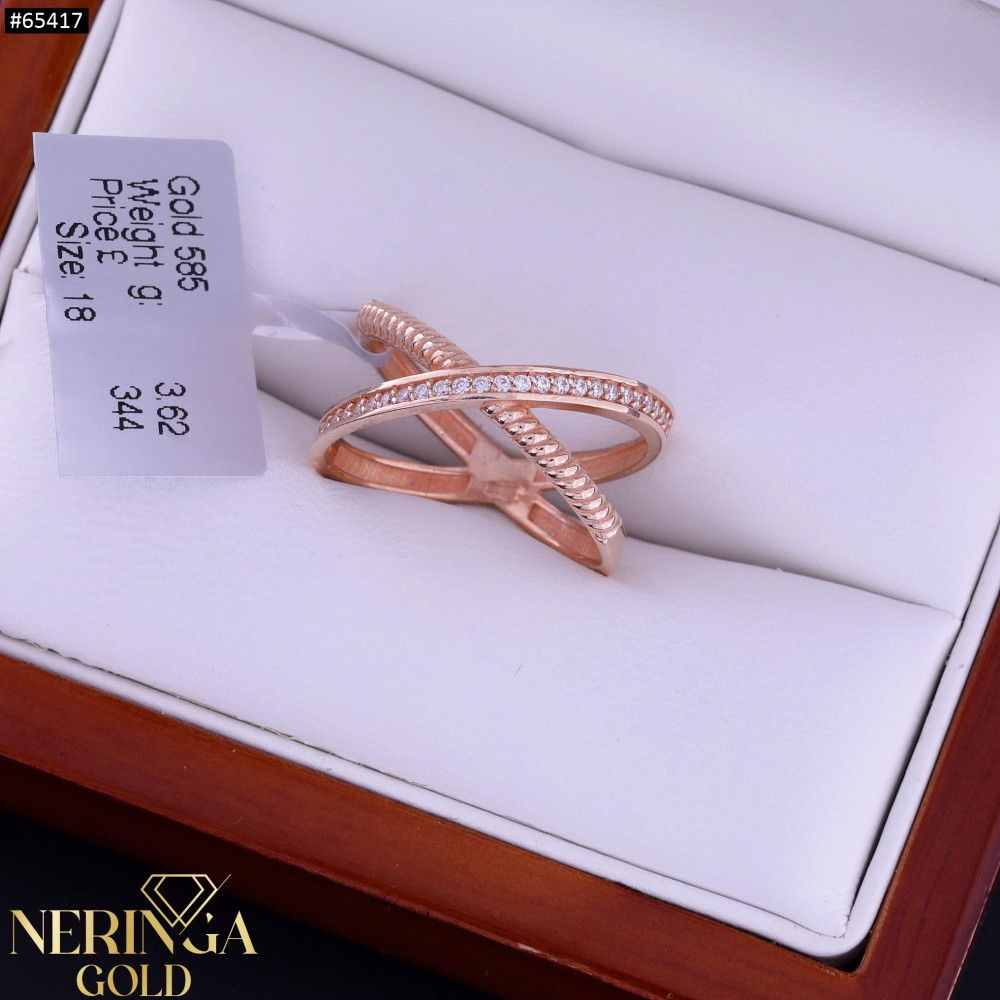 Rose gold women's ring #65417
