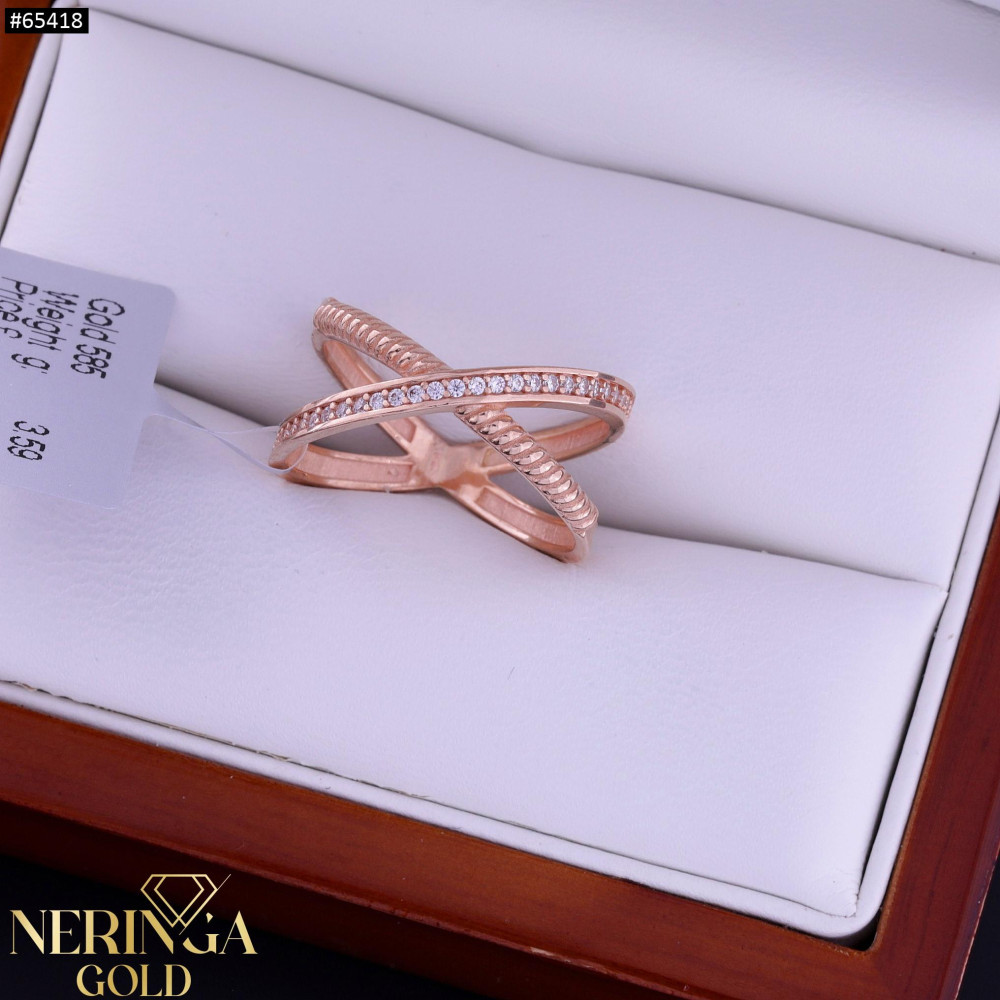 Rose gold women's ring #65418