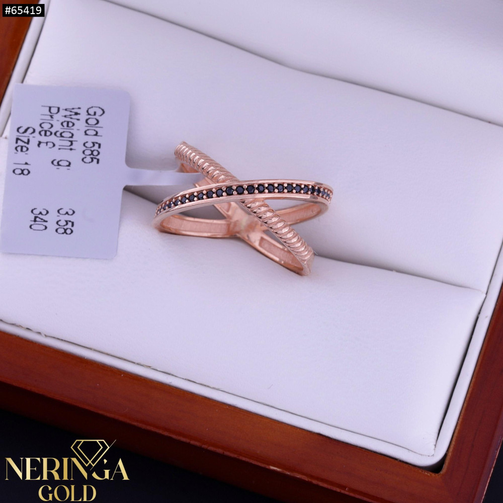 Rose gold women's ring #65419