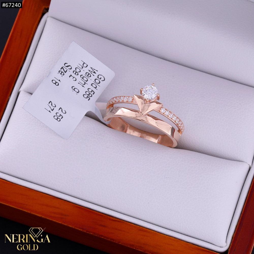 Rose gold women's ring #67240