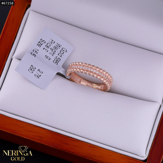 Rose gold women's ring #67258