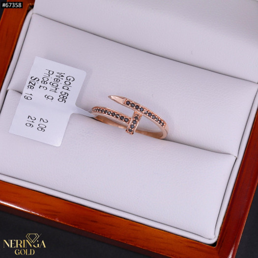 Rose gold women's ring #67358