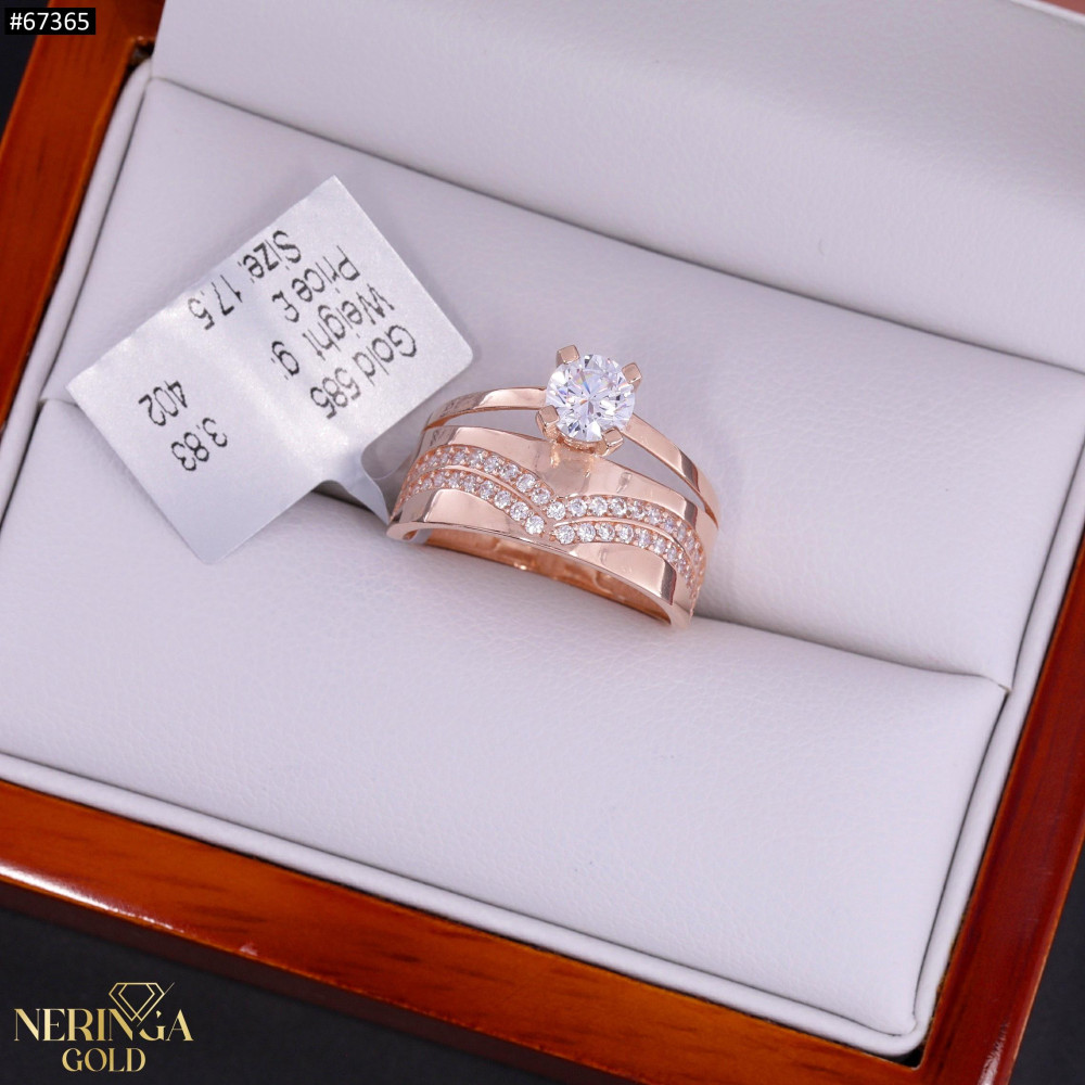 Rose gold women's ring #67365