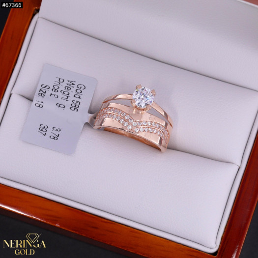 Rose gold women's ring #67366