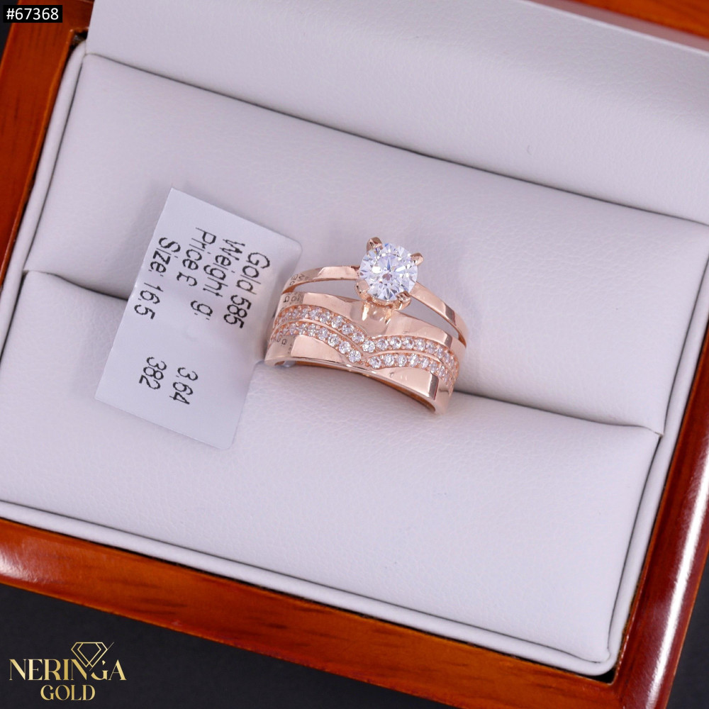 Rose gold women's ring #67368