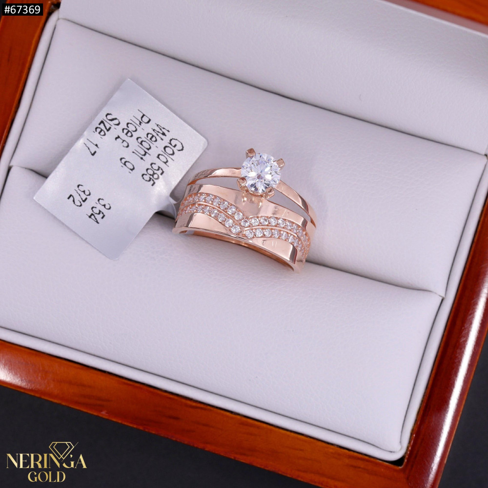 Rose gold women's ring #67369