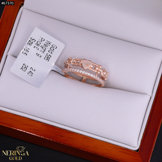 Rose gold women's ring #67370