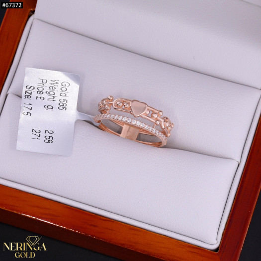 Rose gold women's ring #67372