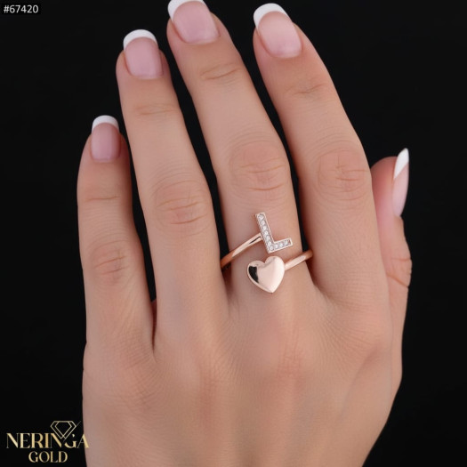 Rose gold women's ring #67420
