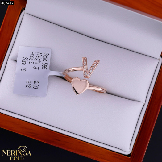 Rose gold women's ring #67417