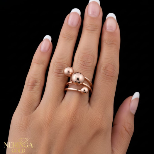 Rose gold women's ring #65132
