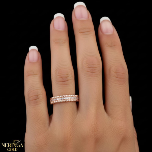 Rose gold women's ring #67259