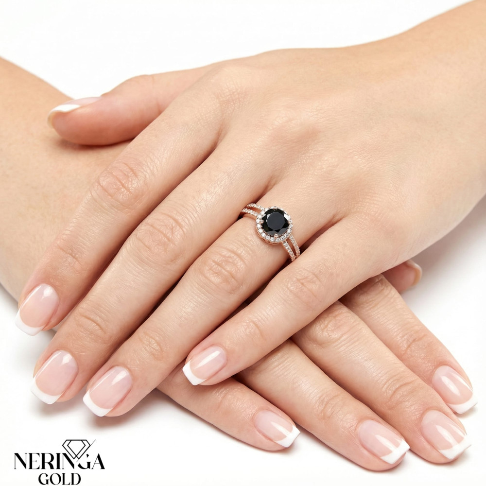 Rose gold women's ring #65361