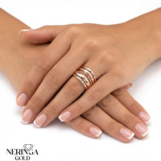 Rose gold women's ring #65604