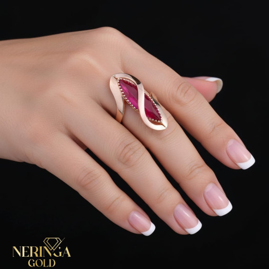 Rose gold women's ring #65680