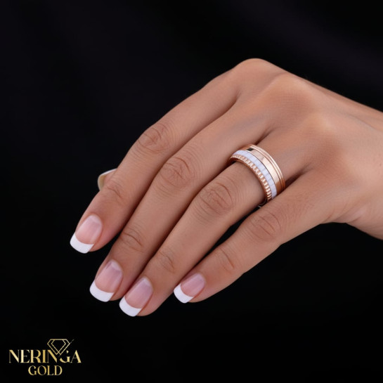 Rose gold women's ring #65616